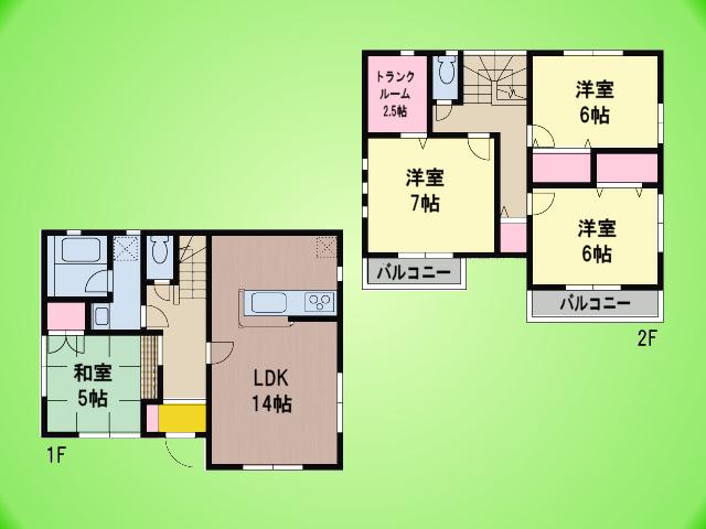 Floor plan. (Building 2), Price 22,300,000 yen, 4LDK, Land area 130.09 sq m , Building area 93.96 sq m