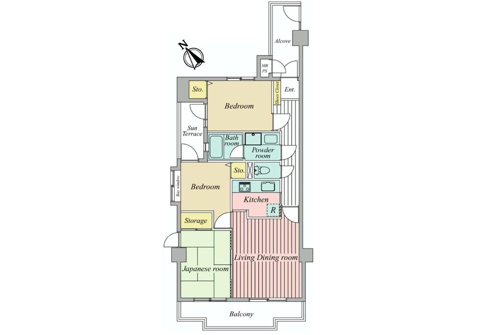 Floor plan. 3LDK, Price 16,900,000 yen, Occupied area 62.38 sq m , Balcony area 11.4 sq m