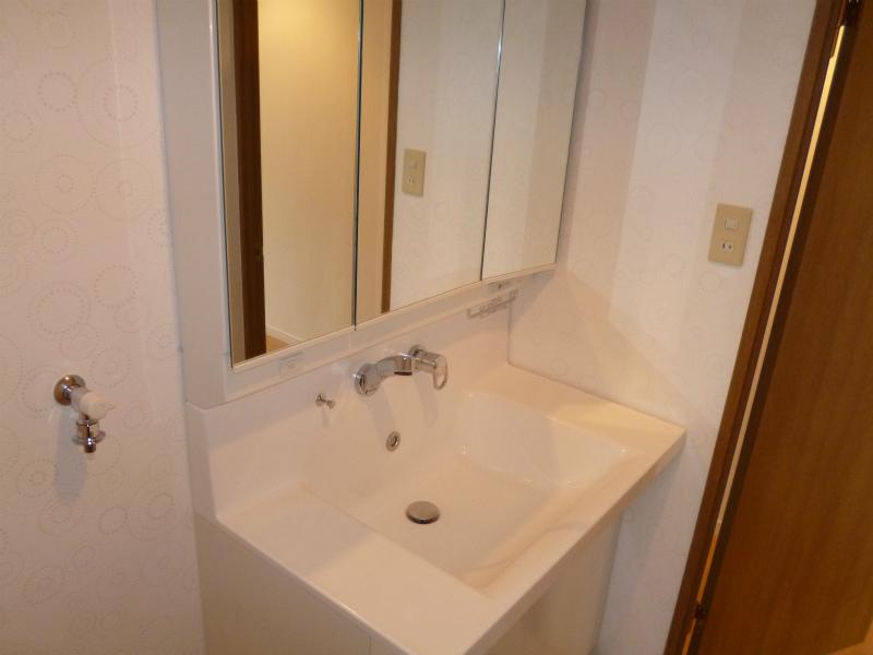 Wash basin, toilet. Interior