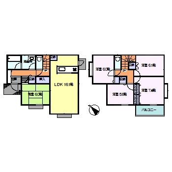 Floor plan. 32,500,000 yen, 5LDK, Land area 203.52 sq m , Building area 110.95 sq m
