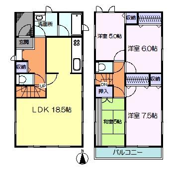 Floor plan. 31,800,000 yen, 4LDK, Land area 123.36 sq m , Building area 95.57 sq m