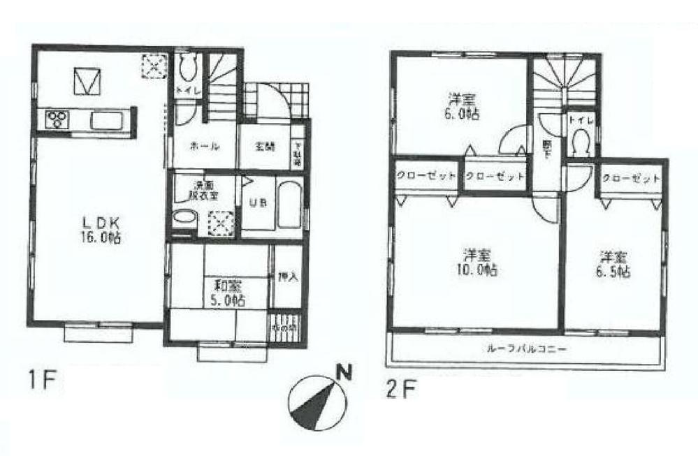 Floor plan. (1 Building), Price 34,800,000 yen, 4LDK, Land area 138.72 sq m , Building area 99.36 sq m