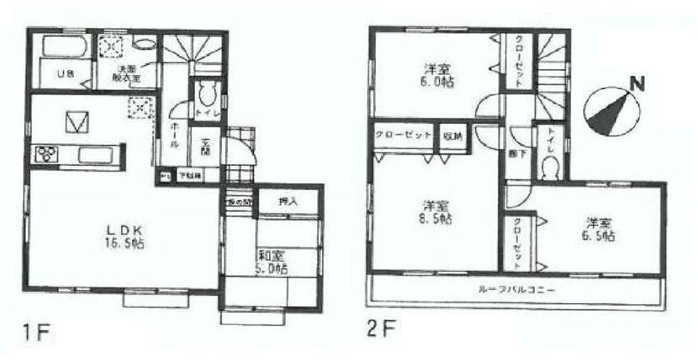 Floor plan. (Building 2), Price 34,800,000 yen, 4LDK, Land area 138.72 sq m , Building area 99.37 sq m