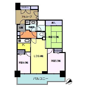 Floor plan. 3LDK, Price 26 million yen, Occupied area 61.53 sq m , Balcony area 10.77 sq m