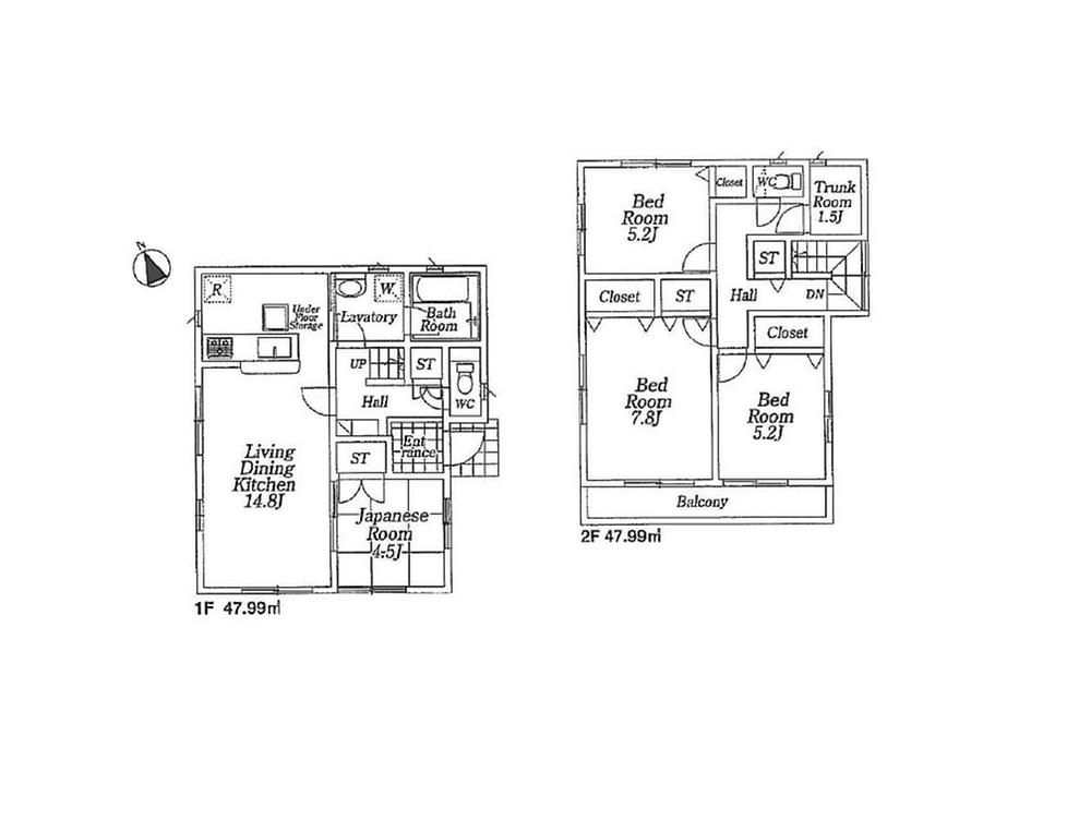 Floor plan. 29,800,000 yen, 4LDK, Land area 171.65 sq m , Building area 95.98 sq m