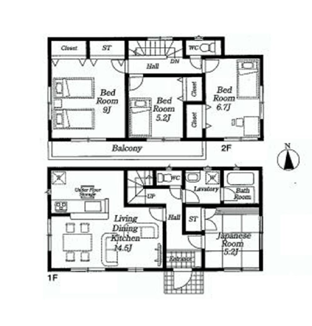 Floor plan. (Building 2), Price 26,800,000 yen, 4LDK, Land area 132.58 sq m , Building area 95.57 sq m