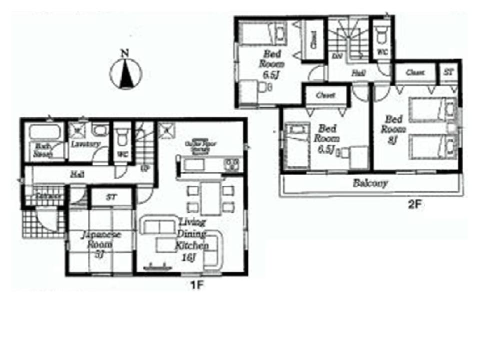 Floor plan. (3 Building), Price 26,800,000 yen, 4LDK, Land area 137.65 sq m , Building area 98.01 sq m