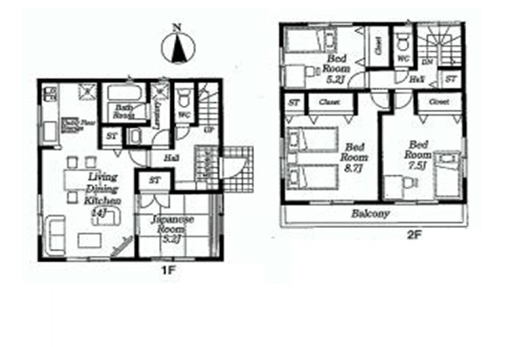 Floor plan. (4 Building), Price 27,800,000 yen, 4LDK, Land area 120.01 sq m , Building area 96.39 sq m