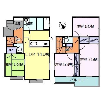 Floor plan. 27,900,000 yen, 4LDK, Land area 100 sq m , Building area 91.18 sq m