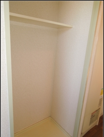 Washroom. With happy washing machine