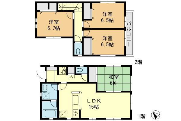 Floor plan. (4 Building), Price 22,800,000 yen, 4LDK, Land area 138.21 sq m , Building area 93.96 sq m