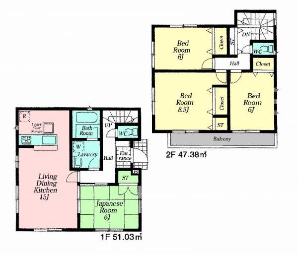 Floor plan. 32,800,000 yen, 4LDK, Land area 129.71 sq m , Building area 98.41 sq m