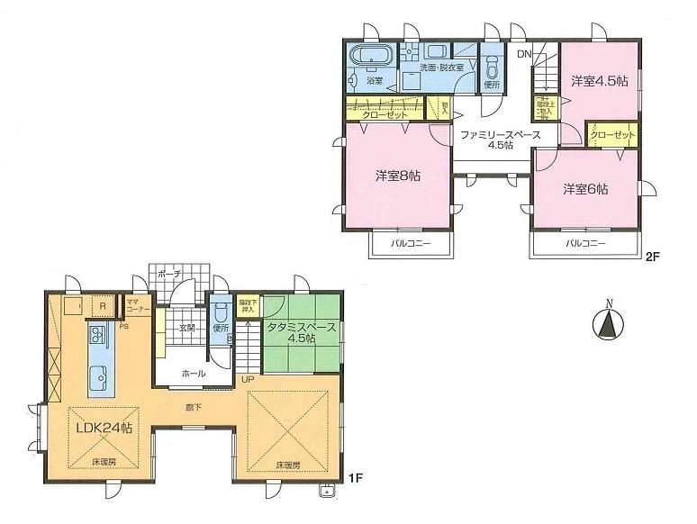 Floor plan. 49,500,000 yen, 4LDK, Land area 219.46 sq m , Building area 118.97 sq m