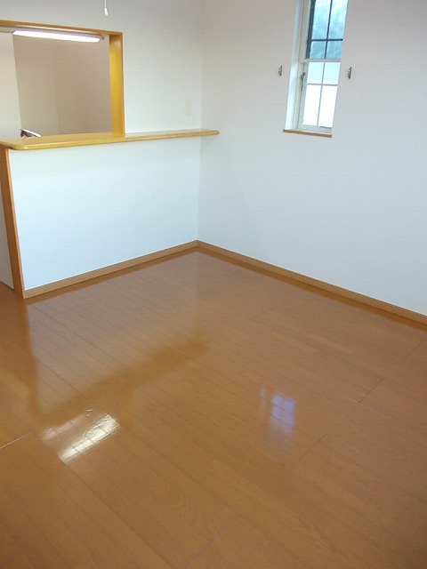 Living and room. Built is shallow, clean rooms. 