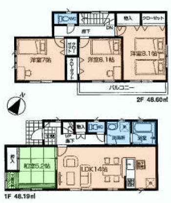 Floor plan. (3), Price 30,800,000 yen, 4LDK, Land area 181.73 sq m , Building area 96.79 sq m