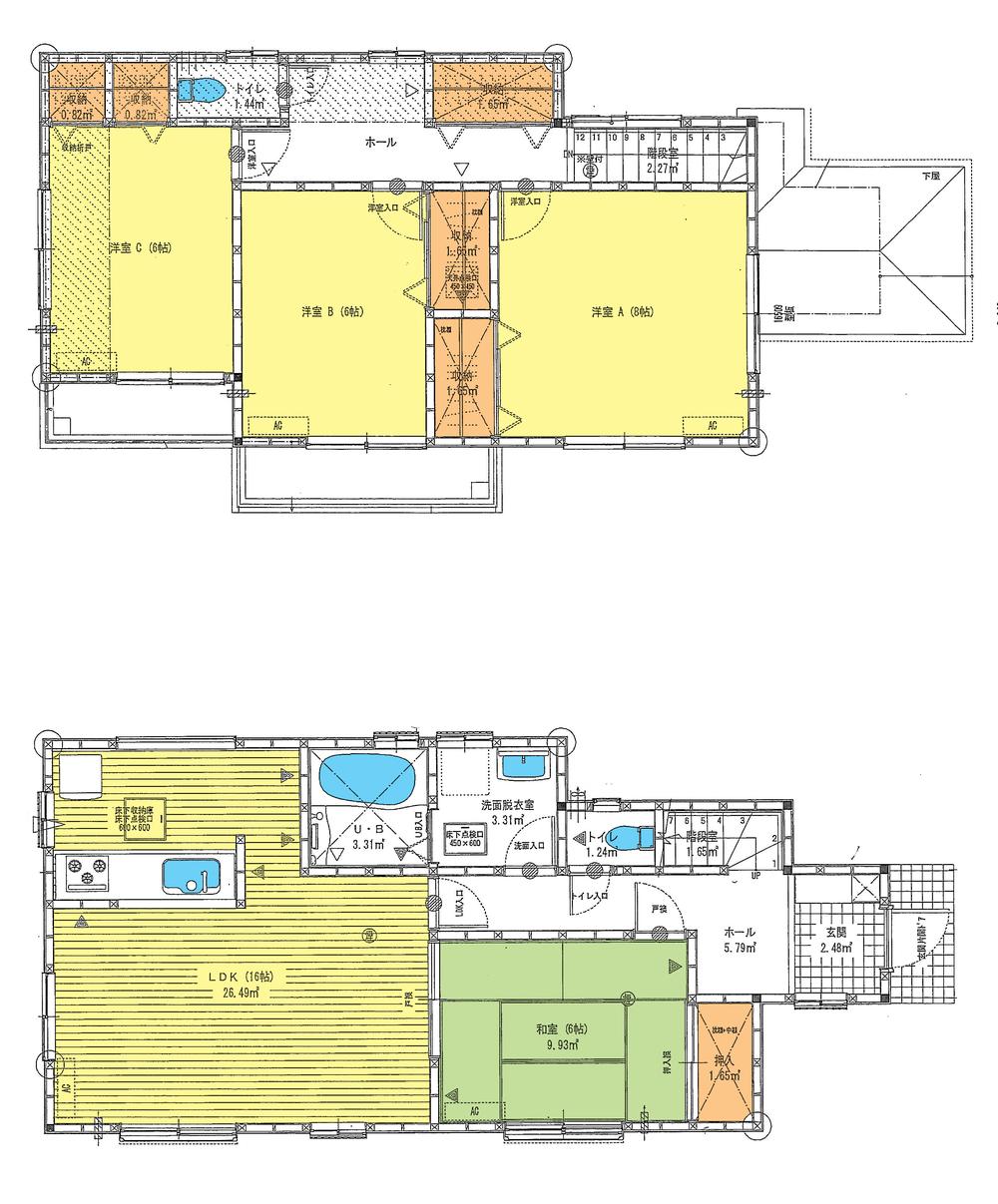 Floor plan. (Building 2), Price 23,700,000 yen, 4LDK, Land area 171.54 sq m , Building area 105.57 sq m