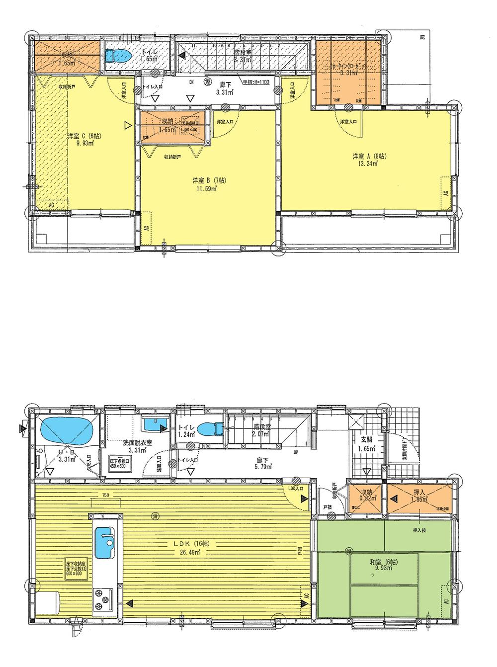 Floor plan. (4 Building), Price 25,900,000 yen, 4LDK, Land area 145.45 sq m , Building area 105.99 sq m