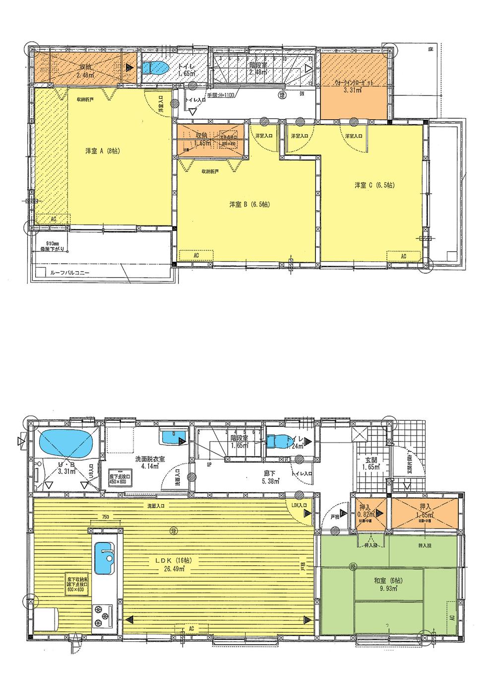 Floor plan. (5 Building), Price 25.6 million yen, 4LDK, Land area 145.46 sq m , Building area 105.99 sq m
