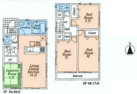 Floor plan. (2), Price 35,800,000 yen, 4LDK, Land area 106.15 sq m , Building area 90.72 sq m