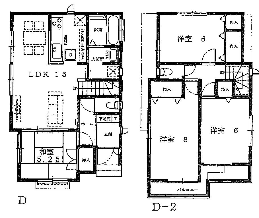 Floor plan. (D Building), Price 36.5 million yen, 4LDK, Land area 100.17 sq m , Building area 93.98 sq m