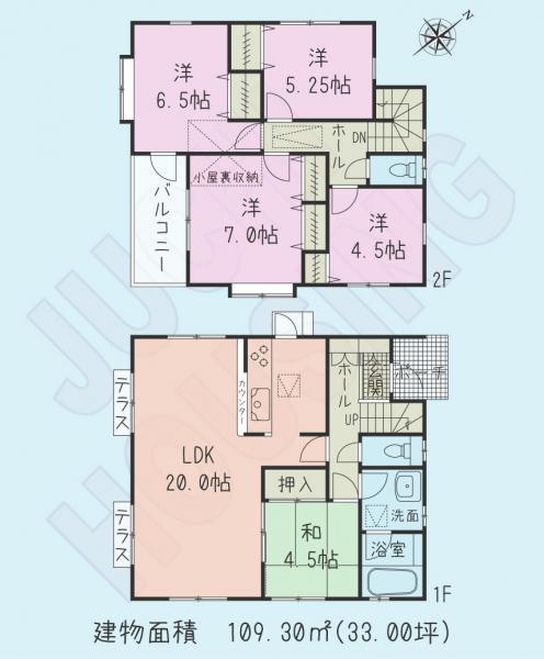 Floor plan. 31,800,000 yen, 5LDK, Land area 168.28 sq m , Building area 109.3 sq m