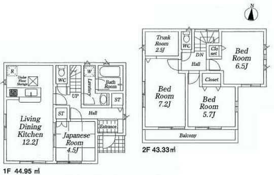 Floor plan. 25,800,000 yen, 4LDK, Land area 113.78 sq m , Building area 88.28 sq m