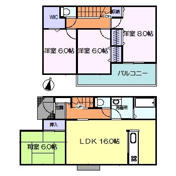 Floor plan. 24,800,000 yen, 4LDK + S (storeroom), Land area 157.12 sq m , Building area 99.36 sq m