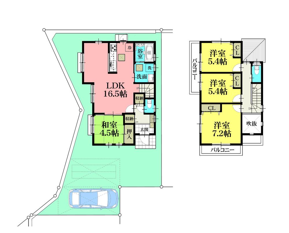 Compartment view + building plan example. Kaneman until KATAKURA shop 240m