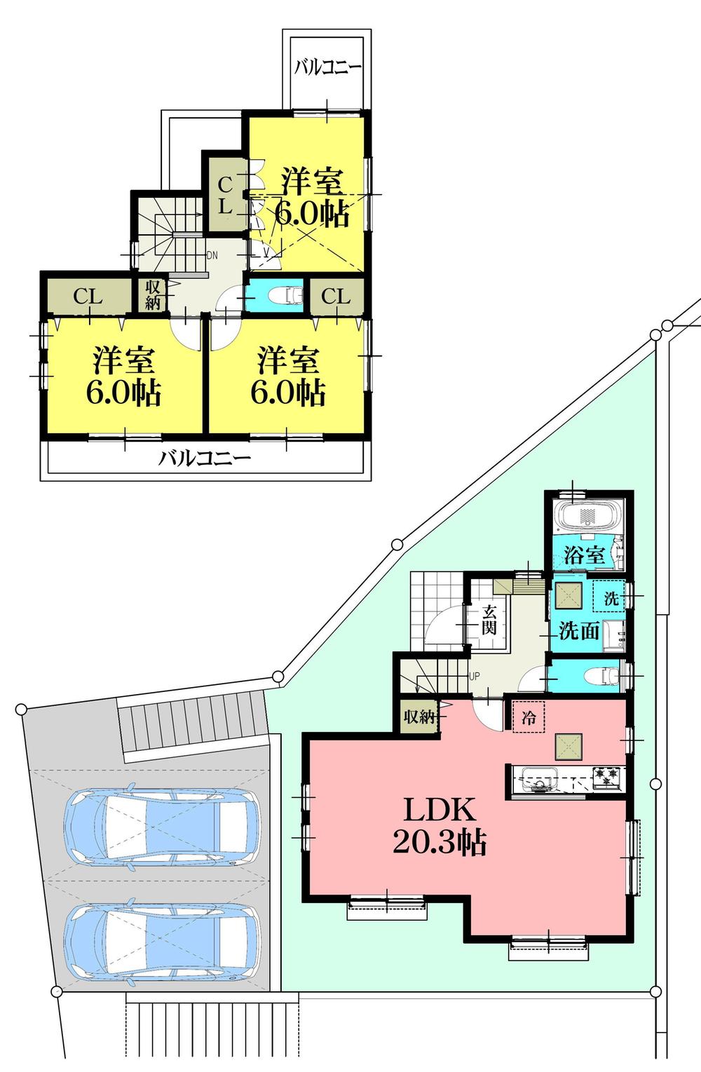 Compartment view + building plan example. Kaneman until KATAKURA shop 240m