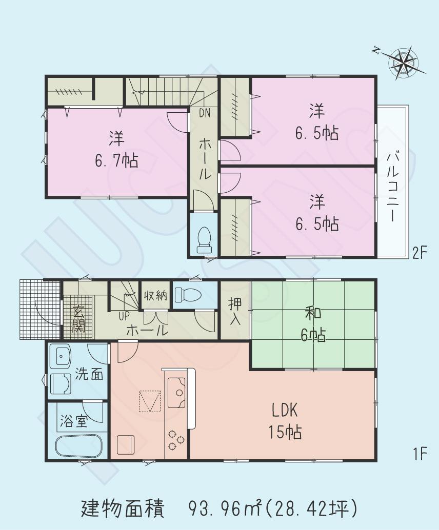 Floor plan. (4 Building), Price 22,800,000 yen, 4LDK, Land area 136.21 sq m , Building area 93.96 sq m