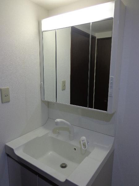 Wash basin, toilet. Three-sided mirror shampoo dresser of the new exchange