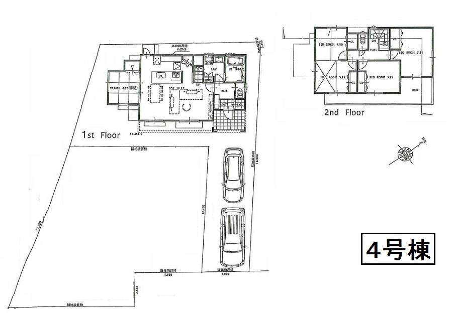 Floor plan. (4 Building), Price 40,800,000 yen, 4LDK, Land area 170.93 sq m , Building area 105.76 sq m