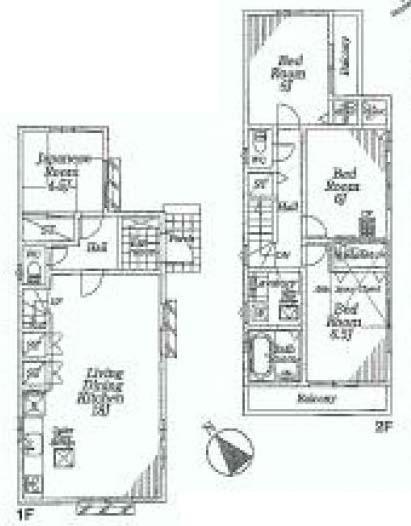 Floor plan. (2 ●), Price 23.8 million yen, 4LDK, Land area 125.03 sq m , Building area 95.68 sq m