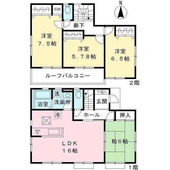 Floor plan. 32,800,000 yen, 4LDK, Land area 141.16 sq m , Building area 99.36 sq m