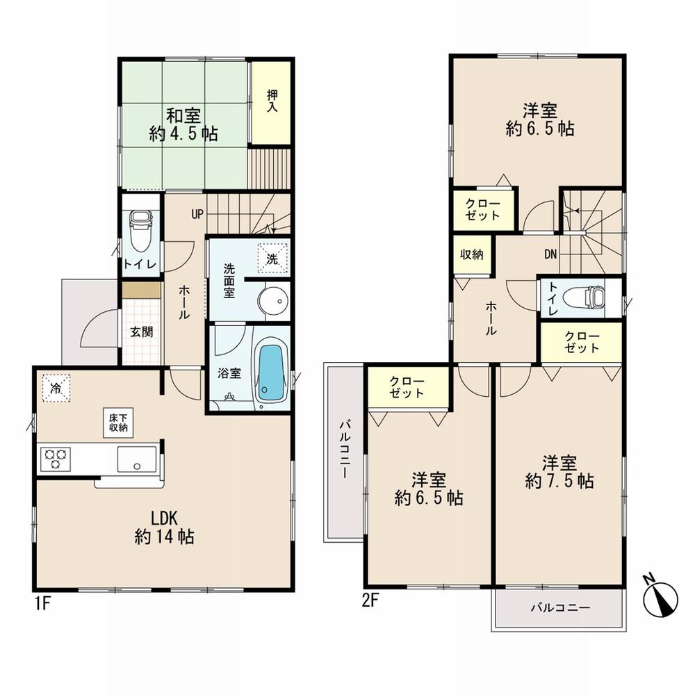 Floor plan. 19,800,000 yen, 4LDK, Land area 151.34 sq m , Building area 93.96 sq m floor plan