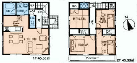 Floor plan. (2), Price 35,800,000 yen, 4LDK, Land area 120.04 sq m , Building area 90.72 sq m