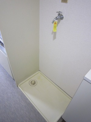 Washroom. Washing machine in the room