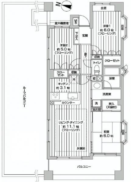 Floor plan. 3LDK, Price 23.8 million yen, Occupied area 68.17 sq m , Roof balcony of more than a balcony area 17.91 sq m 80 square meters!