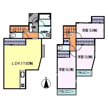 Floor plan. 22 million yen, 3LDK, Land area 120.68 sq m , Building area 91.08 sq m