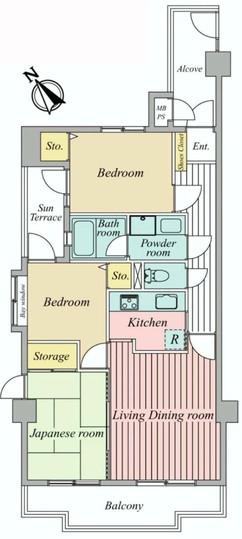 Floor plan. 3LDK, Price 16,900,000 yen, Occupied area 62.38 sq m , Balcony area 11.4 sq m
