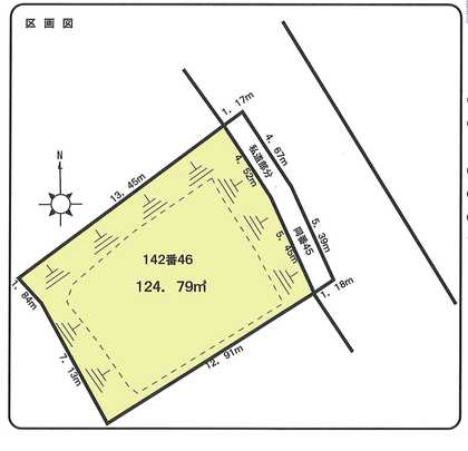 Compartment figure. Land price 5 million yen, Land area 124.79 sq m