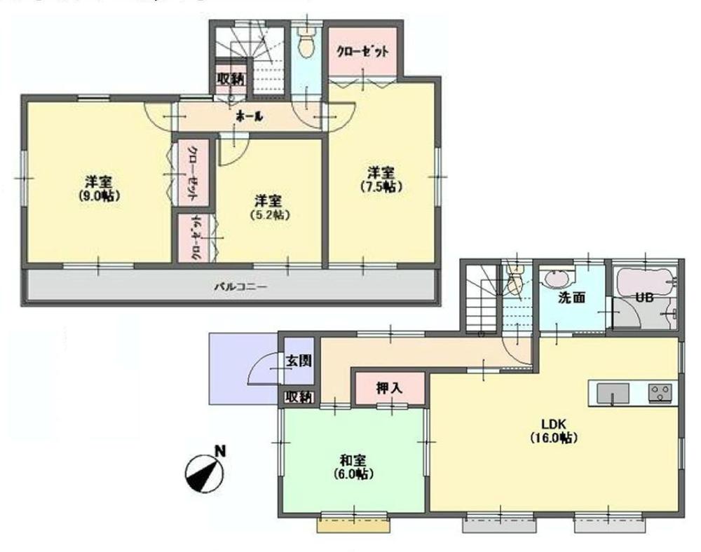 Floor plan. Price 27,800,000 yen, 4LDK, Land area 145.55 sq m , Building area 105.41 sq m