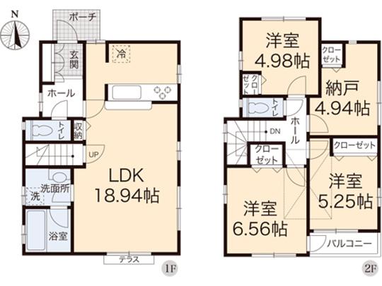 Floor plan. 25,800,000 yen, 3LDK, Land area 82.39 sq m , Building area 93.56 sq m floor plan