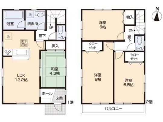 Floor plan. 25,800,000 yen, 4LDK, Land area 128.86 sq m , Building area 87.48 sq m floor plan