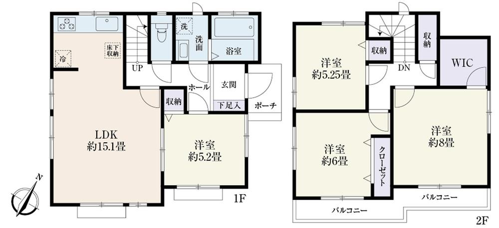 Floor plan. (B section), Price 22,800,000 yen, 4LDK, Land area 125.02 sq m , Building area 95.12 sq m