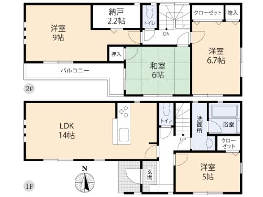 Floor plan. 29,800,000 yen, 4LDK, Land area 136.64 sq m , Building area 94.76 sq m floor plan