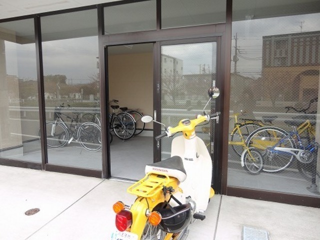 Parking lot. Bicycle Covered