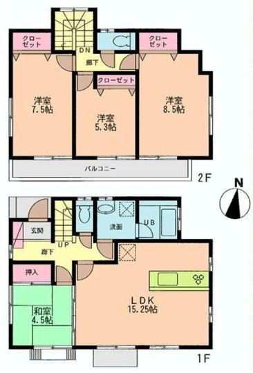 Floor plan. 27,800,000 yen, 4LDK, Land area 131.86 sq m , Building area 98.12 sq m