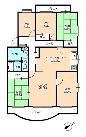 Floor plan. 5LDK, Price 21,800,000 yen, Footprint 106.58 sq m , Balcony area 13.32 sq m