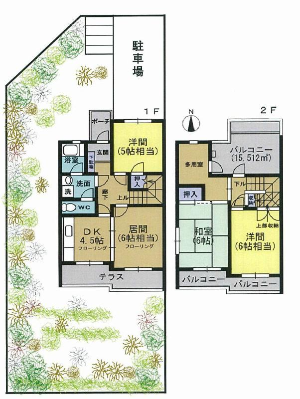 Floor plan. 3LDK, Price 18.9 million yen, Occupied area 75.61 sq m , Balcony area 15.51 sq m